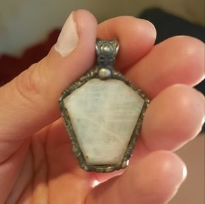 Rainbow Moonstone Coffin Pendant